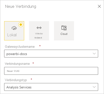  Screenshot: Hinzufügen des Analysis Services-Datentyps.