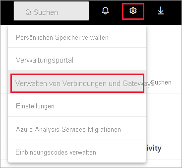 Screenshot zeigt die Option „Verbindungen verwalten”.