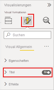 Screenshot: Formatbereich mit Pinselsymbol und hervorgehobenem Dropdownmenü „Titel“