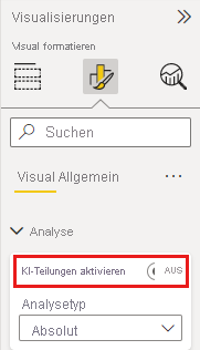 Deaktivieren der KI-Verzweigung des Analysebaums.