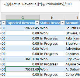 Eine Formel in der Excel-Vorlage erstellen