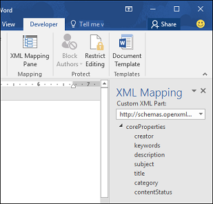 Das standardmäßige XML-Zuordnungsschema.