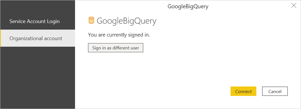 Verbinden Sie sich mit Google BigQuery-Daten.