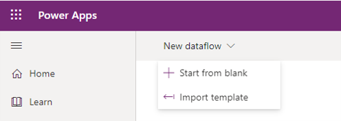 Power Query-Vorlage in Power Platform-Dataflows importieren.