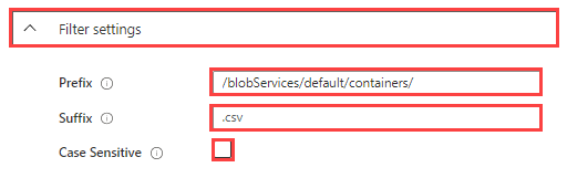 Screenshot des Formulars „Filtereinstellungen“ mit den Filterparametern.