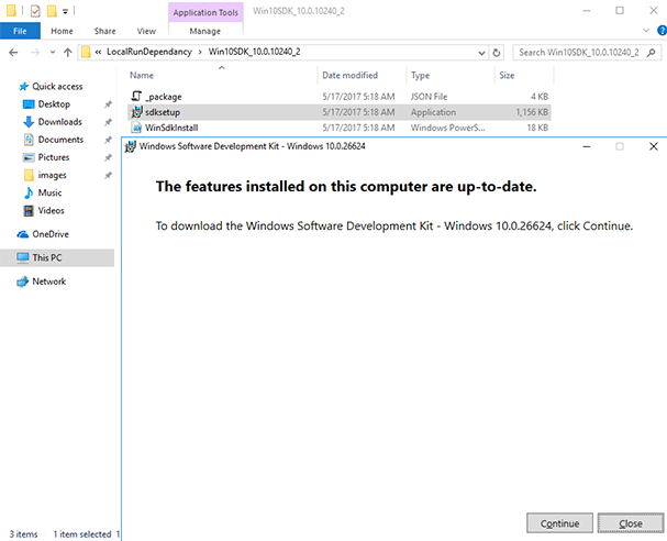 Installieren von Win10SDK 10240