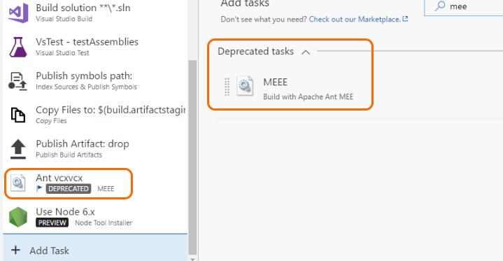 deprecated task