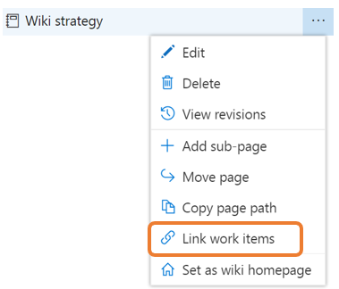 Link work items from a wiki