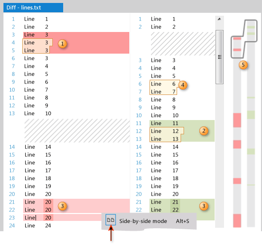 Comparing two versions of a file