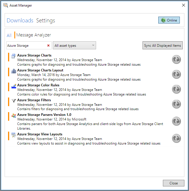 Message Analyzer: Asset-Manager