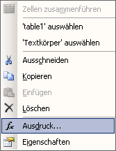 Rechstklick auf das Kontextmenü, wählen Sie "Ausdruck" aus