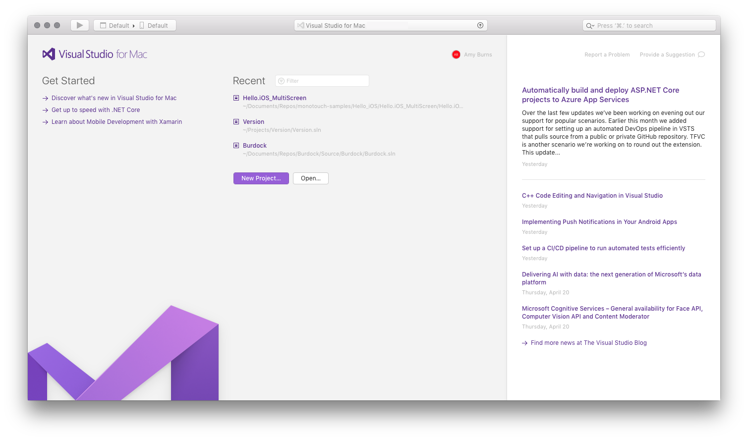 Visual Studio for Mac Screenshot