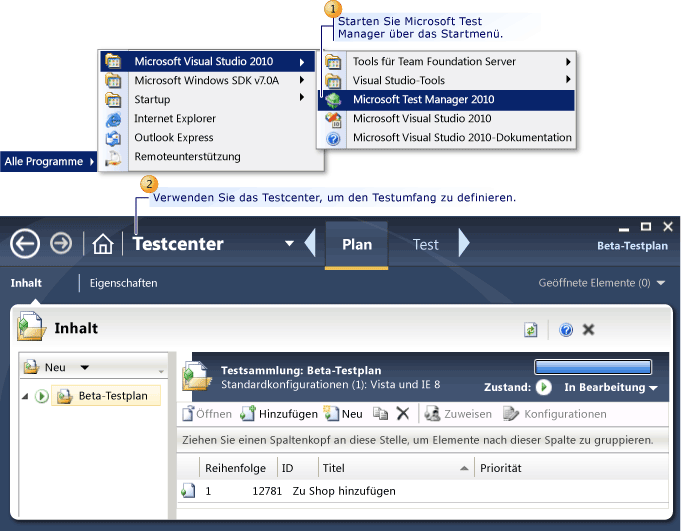 Microsoft Test Manager starten