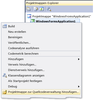 Fügen Sie ein neues Windows Forms-Projekt hinzu.