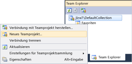 Erstellen eines Teamprojekts