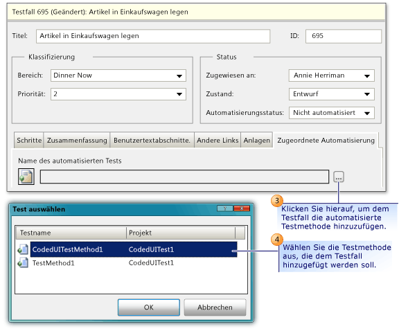 Automatisierung zu Testfall zuordnen