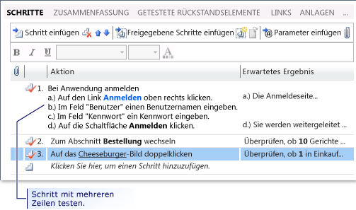 Mehrzeiliger Testfall