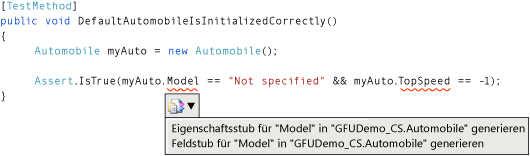 Kontextmenü "Eigenschaft generieren" in C#