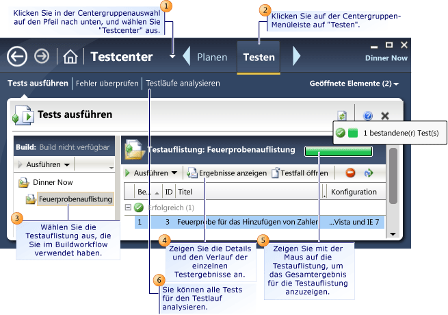 Testergebnisse über Buildworkflow anzeigen