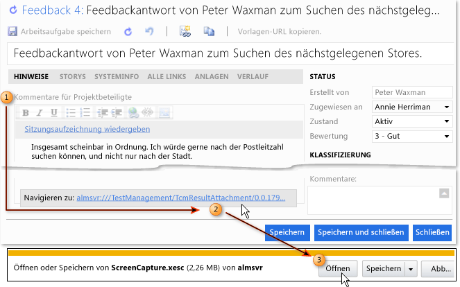 Aufzeichnung der Feedbacksitzung wiedergeben