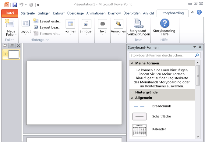 PowerPoint-Storyboarding-Startseite
