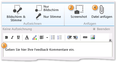 Text hinzufügen, Image einfügen, Screenshot erstellen