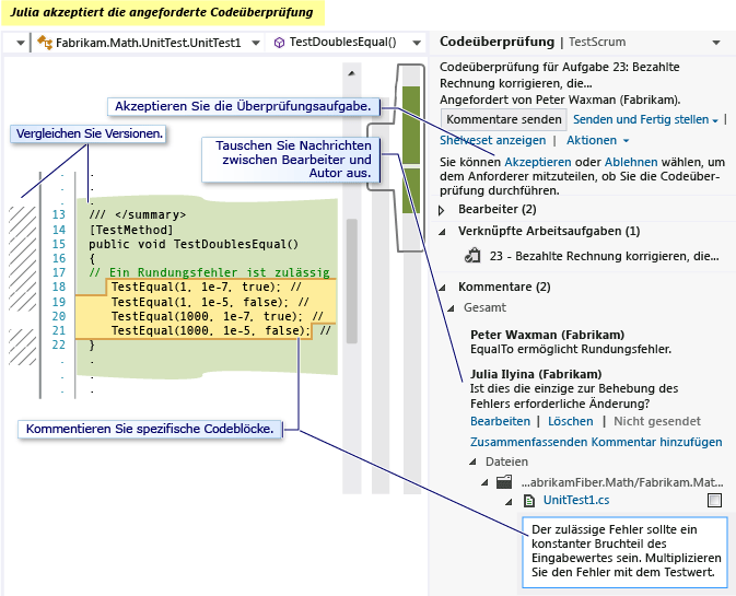 Durchführen einer Codeüberprüfung