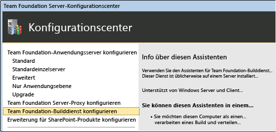 Team Foundation Server-Konfigurationscenter