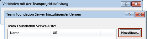 Team Foundation Server hinzufügen