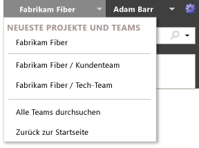 Kontext auf ein anderes Team wechseln