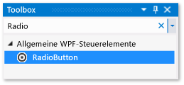 Toolboxfenster mit aktiviertem RadioButton-Steuerelement