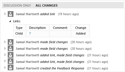 View change history in Team Web Access