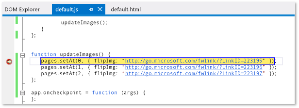 Using break mode with the JavaScript Console