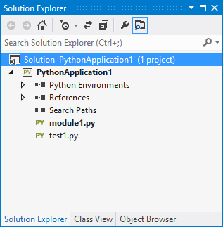 Python project in Solution Explorer