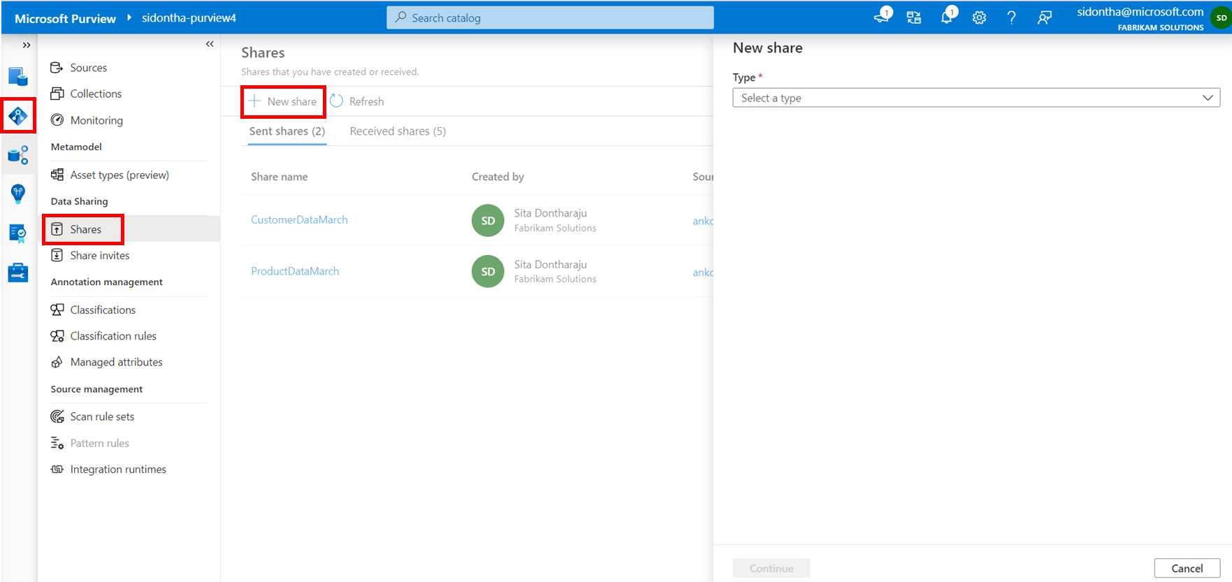 Screenshot des Microsoft Purview-Governanceportals Data Map mit hervorgehobener Option 