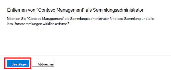 Screenshot eines Bestätigungsfensters mit hervorgehobener Schaltfläche 