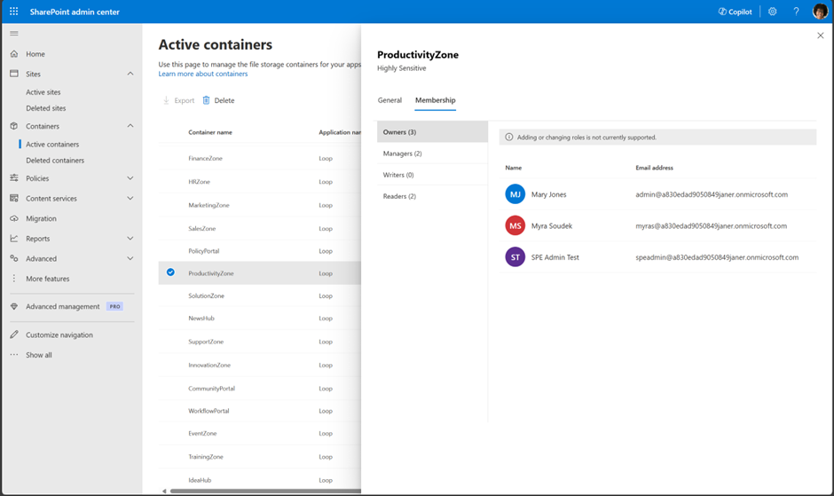 SharePoint Embedded-Mitgliedschaftsrollen