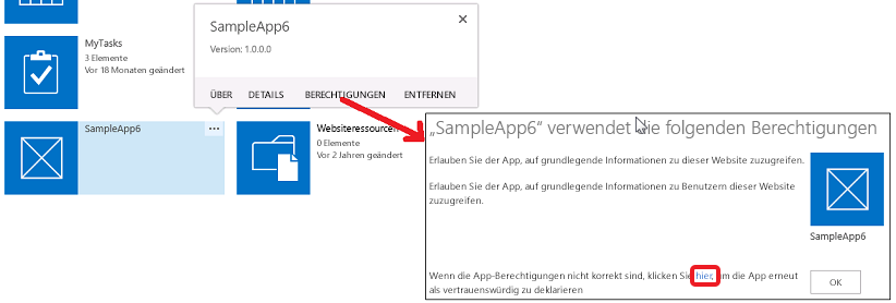 Einer App erneut Berechtigungen gewähren