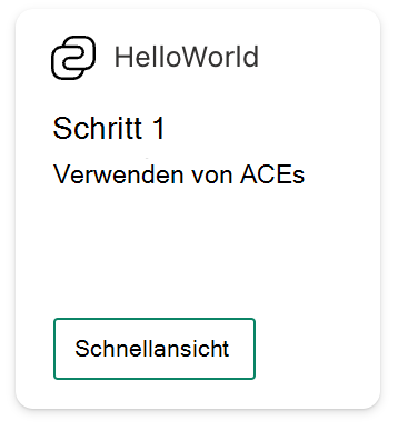 Auswählen der ACE aus der Toolbox