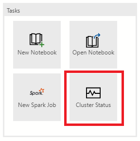 Screenshot von Azure Data Studio mit dem Fenster „Clusterstatus“ zum Starten des Notebooks für den Clusterstatus.