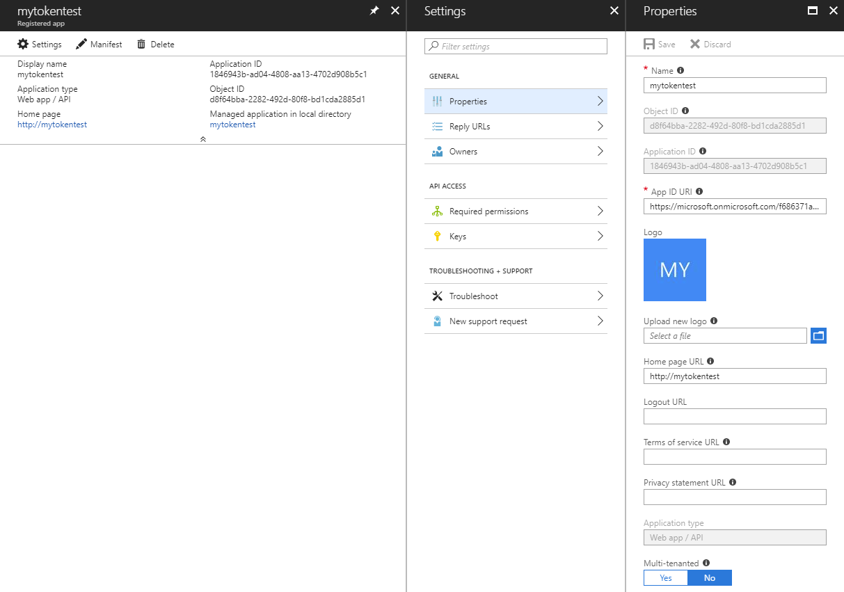 Endpunkt für App-Registrierungen im Azure-Portal – STS-URL