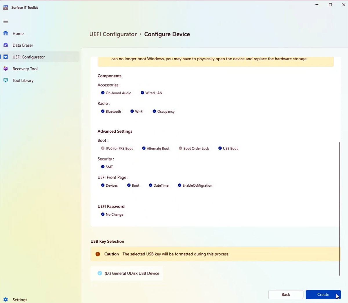 Screenshot: Erstellung des SEMM-Pakets für Surface Hub 2S