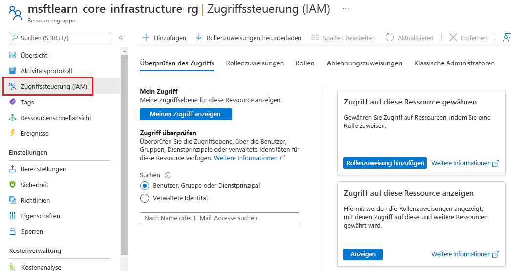 Screenshot of Azure portal Access control - Role assignment pane showing a backup operator and billing reader roles assigned to different users.