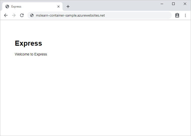 Screenshot des Beispiels „Welcome to Express“