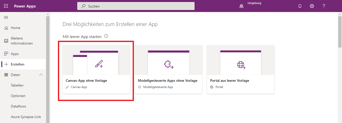 Power Apps erstellen