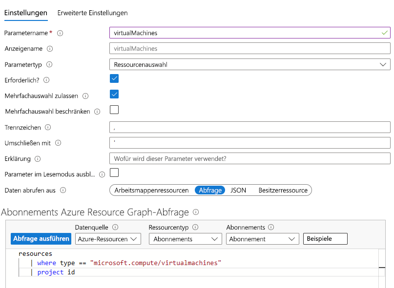 Screenshot that shows the CPU usage query in a workbook.