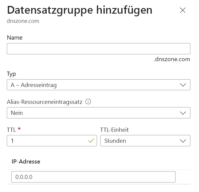 Screenshot: Seite „Eintrag hinzufügen“