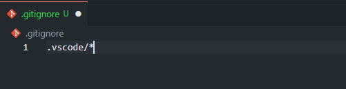 Screenshot des Hinzufügens des Ordners „vscode“ in der Datei „.gitignore“