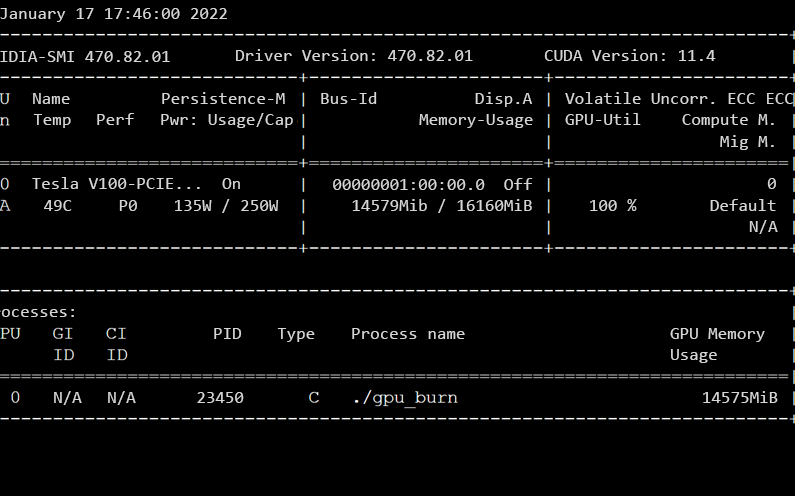 Example nvidia-smi log