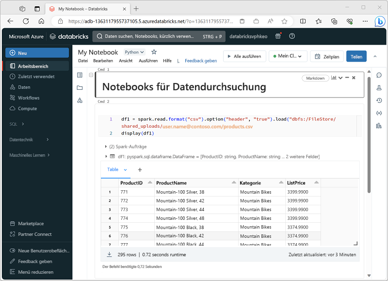 Azure Databricks-Portal